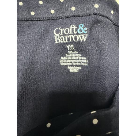 Croft & Barrow 3/4 Sleeve Shirt Women's Size XXL Scalloped Neckline Polka Dot - Picture 4 of 6